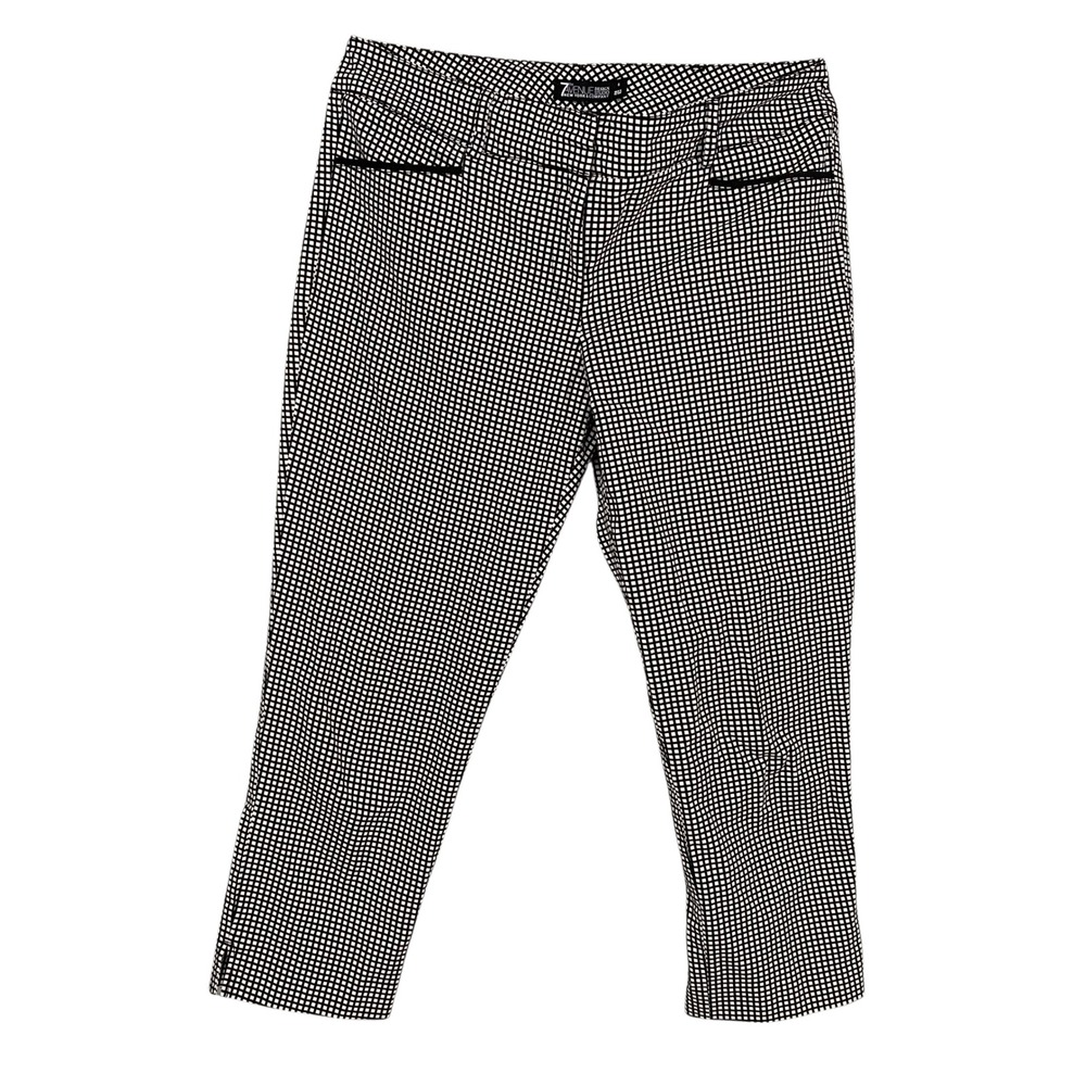 New York & Company 7th Avenue Black White Check Ankle Pants‎ Size 8 Career Slim